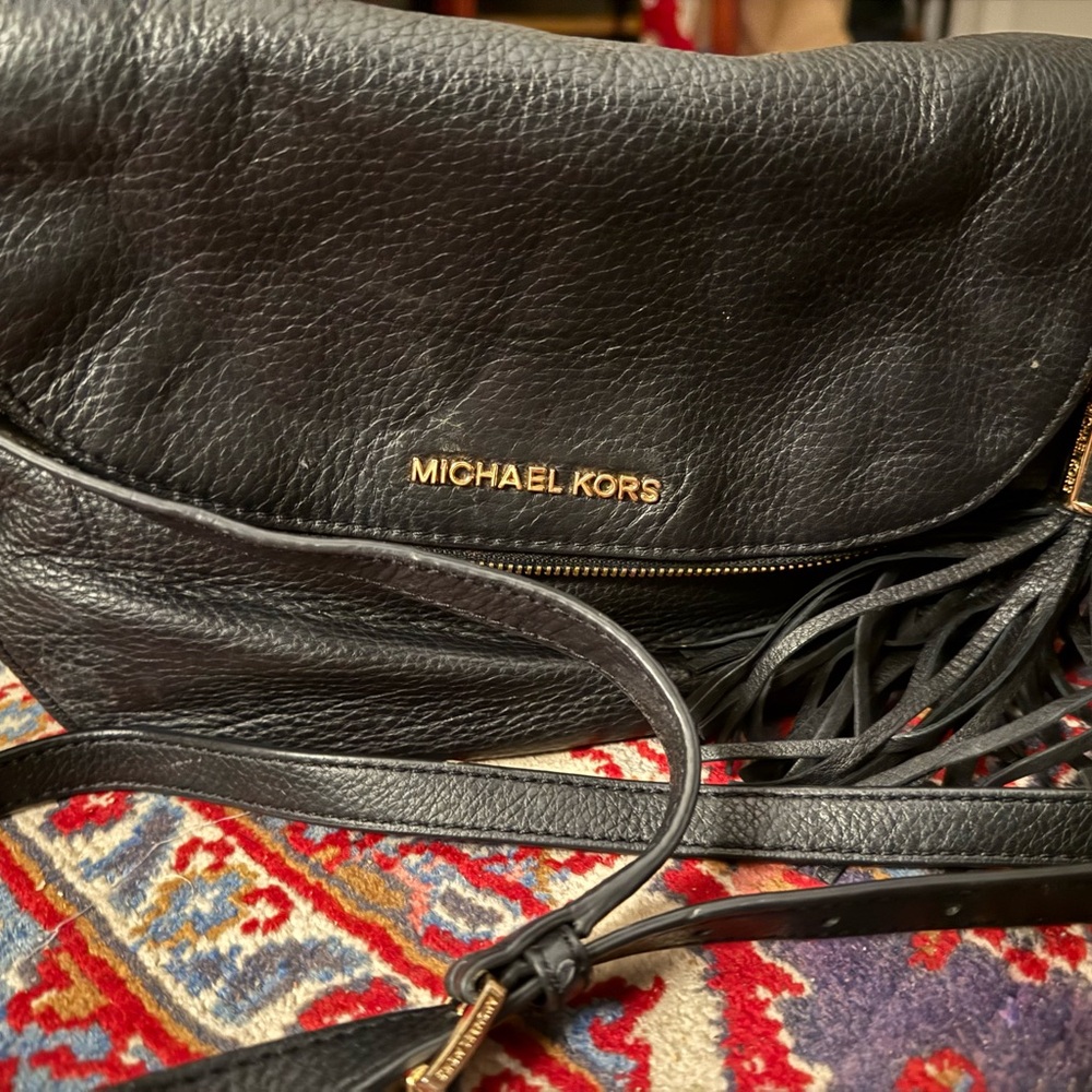 Michael Kors Black Pebbled Leather Crossbody